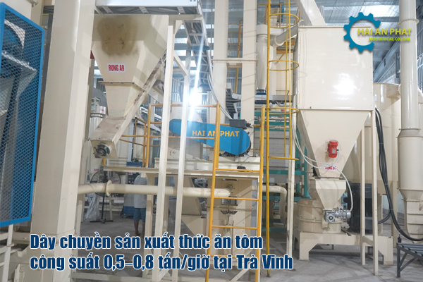 Cụm silo và thiết bị vận chuyển trong dây chuyền thức ăn tôm